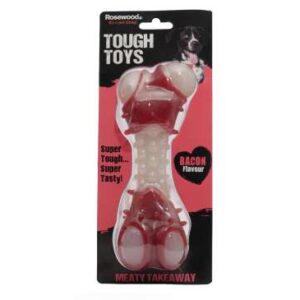 Rosewood Tough Toys Meaty Takeaway Bacon Flavor Bone Large