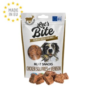 Let's Bite Premium Snacks Chicken Squares with Venison 80gr