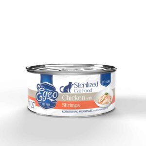Egeo Cat Sterilised Κοτόπουλο με Γαρίδες σε Ζωμό 70gr