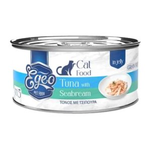 Egeo Cat Adult Τόνος με Τσιπούρα σε Ζελέ 85gr