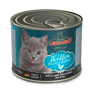 Leonardo Kitten Super Premium Κονσέρβα Γάτας με Πατέ Πουλερικών & Λάδι Σολομού 200gr